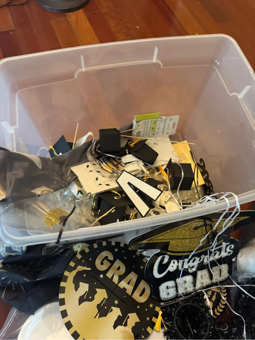 Gold & Black Graduation Party Plates and Decor